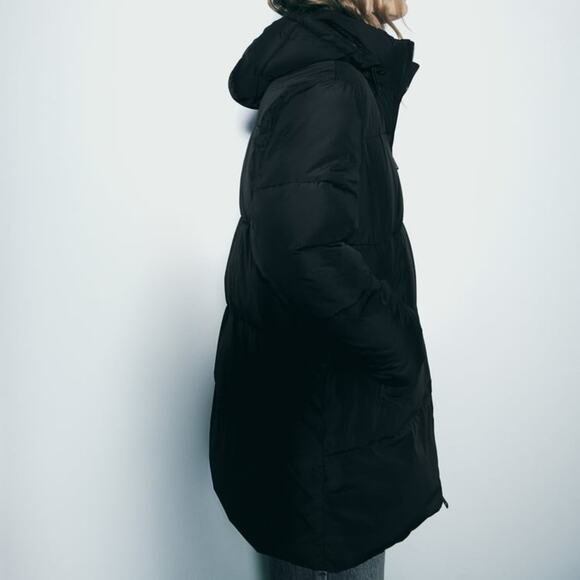 ZARA WATER AND WIND PROTECTION LONGLINE HOODED ANORAK - Picture 2 of 14